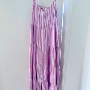XL Universal Thread Pink Stripes Maxi Dress